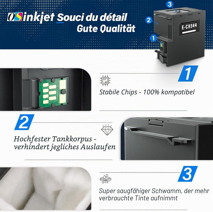 Wartungsbox C9344 kompatibel mit Epson WF-2820 XP-2100 XP-3100 XP-3105 XP-4100 XP-4105 XP-3150 XP-31