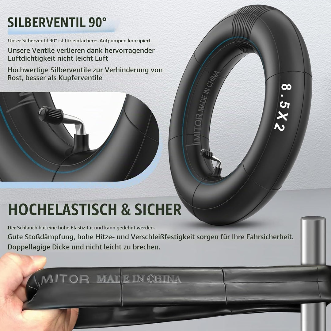 E Scooter Reifen 8 1/2 x2 Schlauch für Xiaomi Pro 2/Pro/M365/1S/Mi 3, 50/75-6.1 Reifen und Schlauch