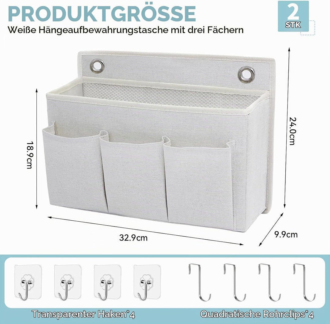 2 Stück Wand Organizer Tasche Hängekörbe Mit Grosser Mesh Abteilung Und 3 Taschen Tür Organizer Plat