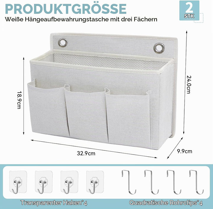 2 Stück Wand Organizer Tasche Hängekörbe Mit Grosser Mesh Abteilung Und 3 Taschen Tür Organizer Plat