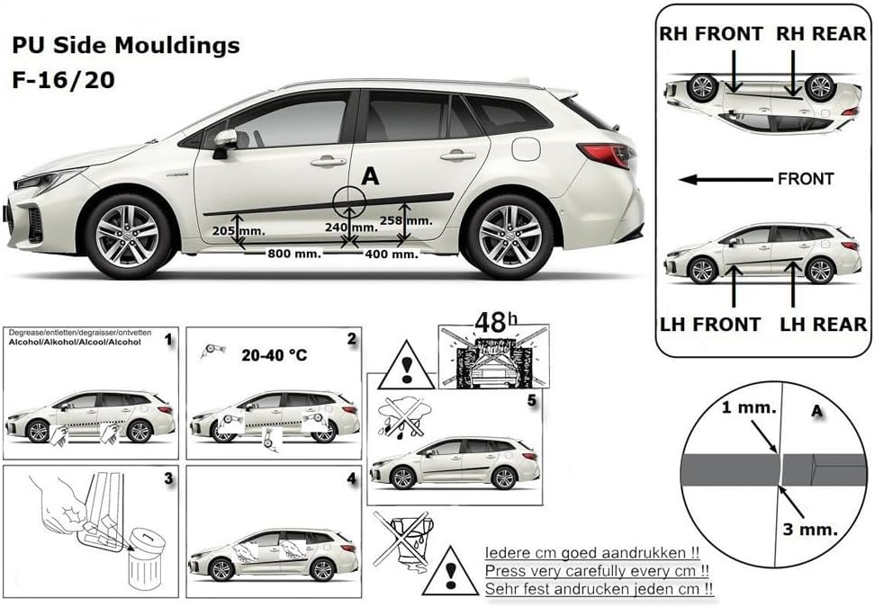 Spangenberg Seitenschutzleisten schwarz kompatibel mit Suzuki Swace ab Baujahr 11.2020- F16/20