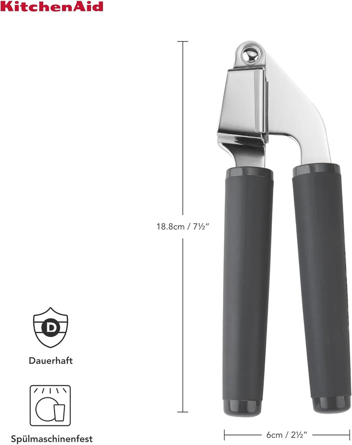 KitchenAid Softgrip-Knoblauchpresse - Holzkohle grau Garlic Press, Garlic Press