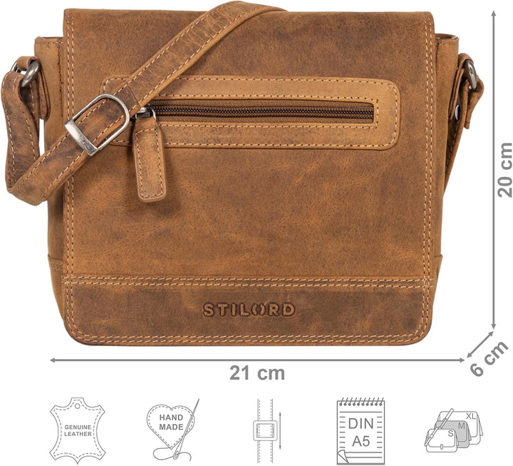 STILORD 'Edith' Lederhandtasche Damen Echtleder Klein Leder Handtasche Schultertasche Umhängetasche