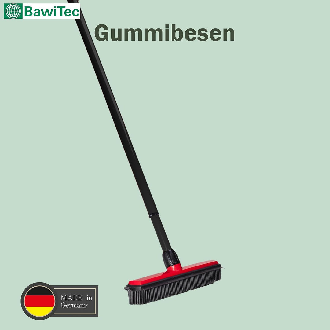 BawiTec Gummibesen Noppenbesen Friseurbesen-Set Kehrgarnitur Teleskopstiel Handfeger Kehrschaufel Ti
