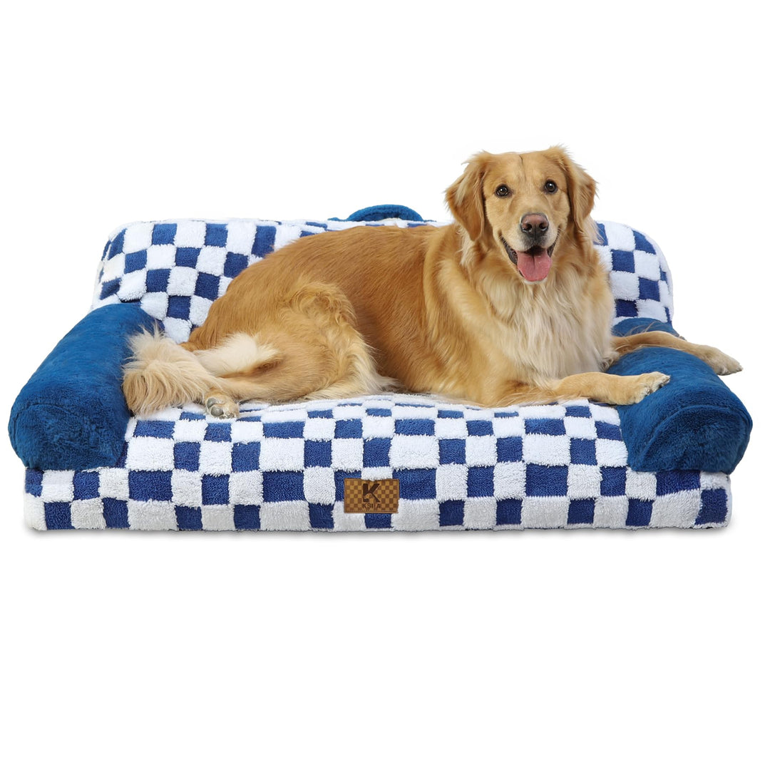 KSIIA Orthopädisches Katzenbett Flauschig 104x69cm, Abnehmbar Katzensofa Hundebett Waschbar, Hundeso