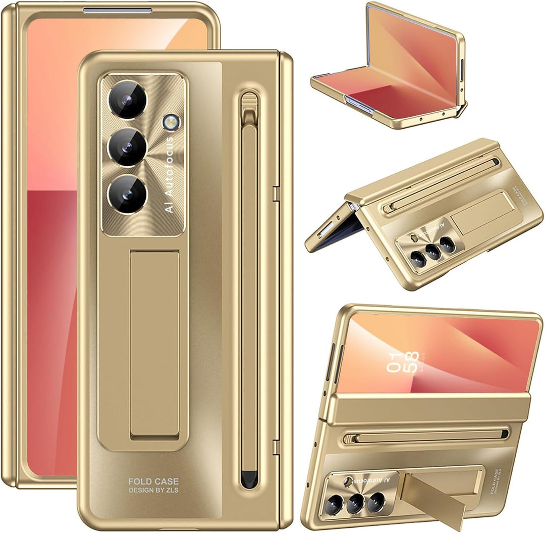 Miimall Kompatibel mit Samsung Galaxy Z Fold 7 Hülle mit S-Pen & Stifthalter, [Eingebauter Displaysc