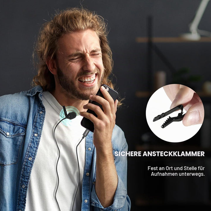 NEEWER Mini USB C Lavalier Mikrofon 2er Pack Kompatibel mit iPhone 16 15 Pro Max Android Handy Table