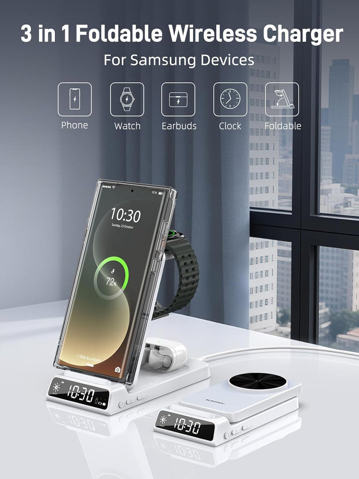 Magnetisches Kabelloses Ladegerät für Samsung, 3 in 1 Mag Safe Ladestation für Samsung Galaxy Z Fold