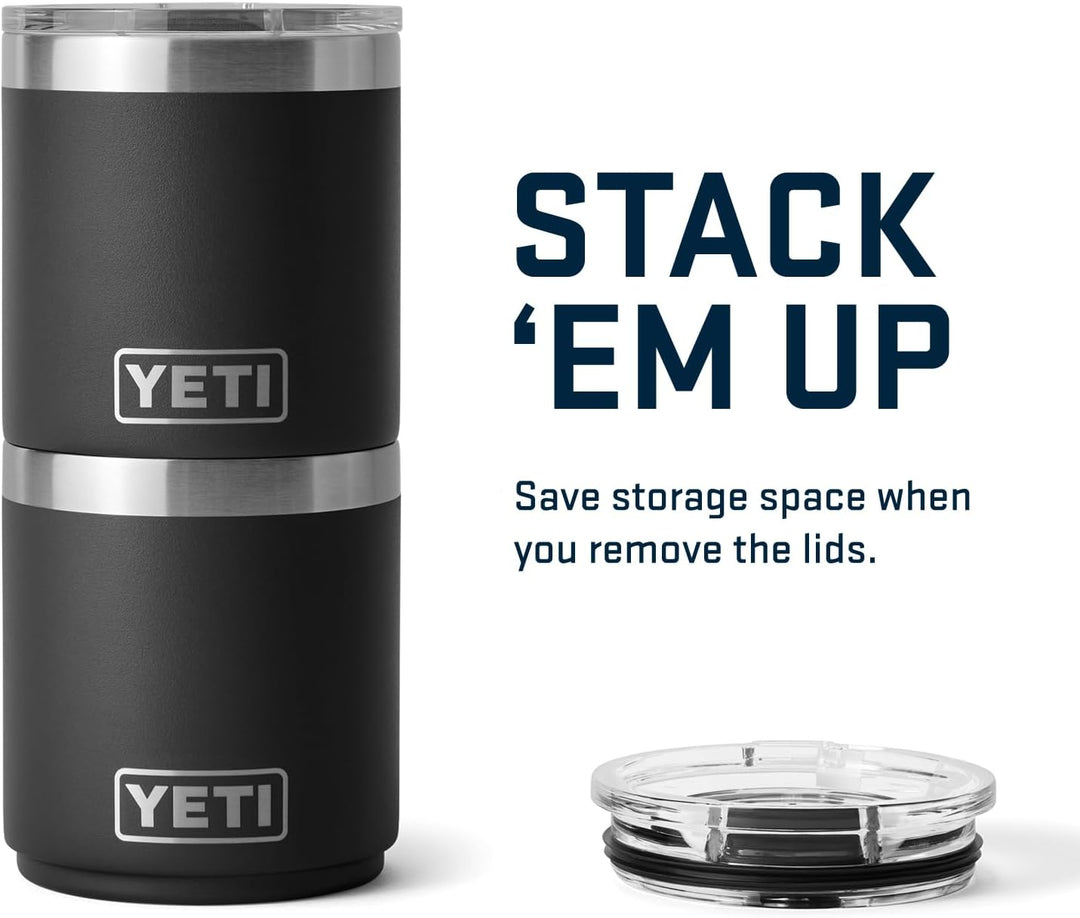 YETI Rambler Lowball, vakuumisolierter Edelstahl-Lowball mit MagSlider-Deckel, Edelstahl, 296 ml, Ed