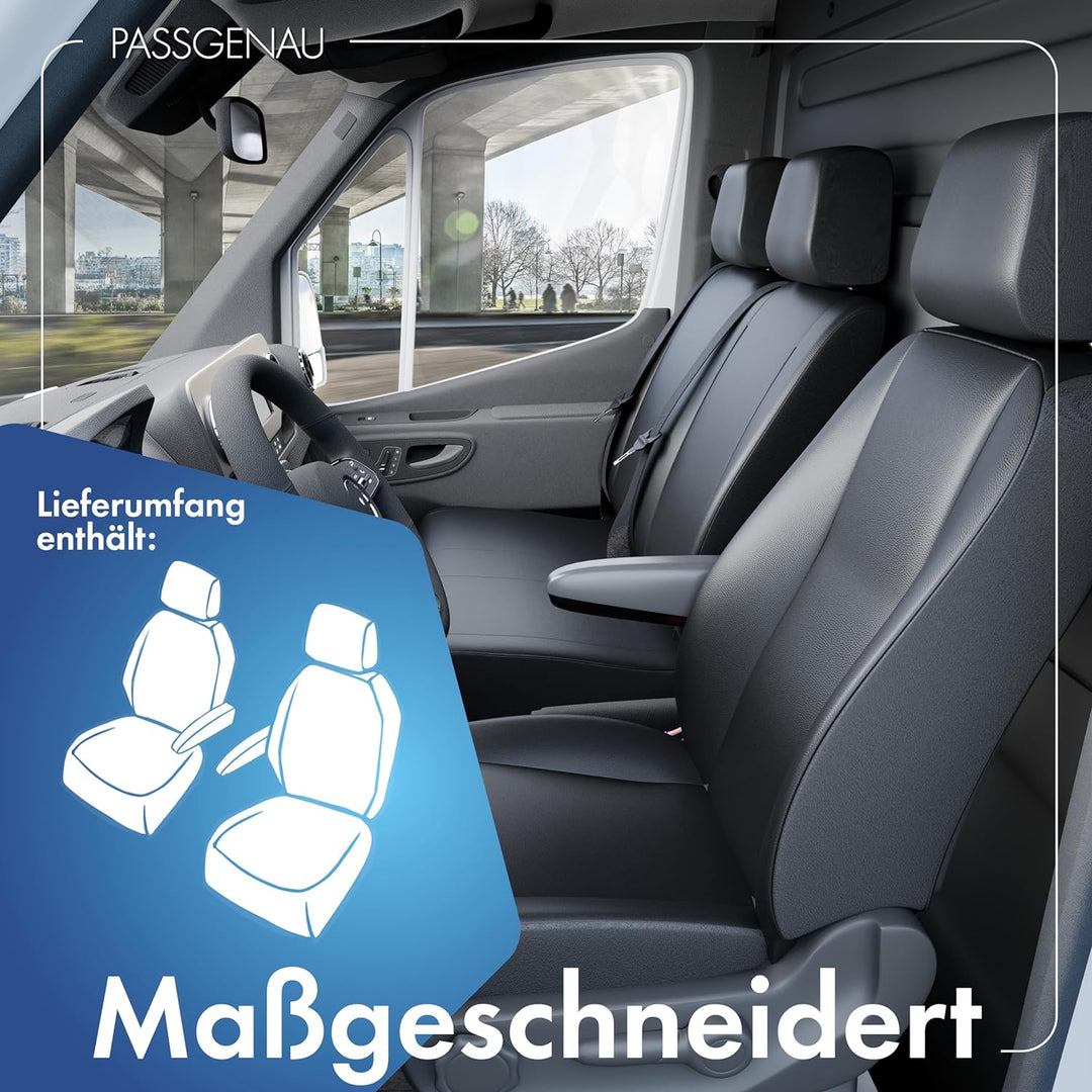 Walser Transporter Sitzbezüge Auto kompatibel mit Citroen Berlingo, 2 Einzelsitze Armlehne innen, Au