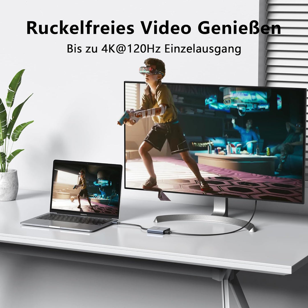 Selore&S-Global USB C zu Dual DP Adapter, USB C auf DisplayPort 1.4 Adapter Auflösungen bis zu 4K@12