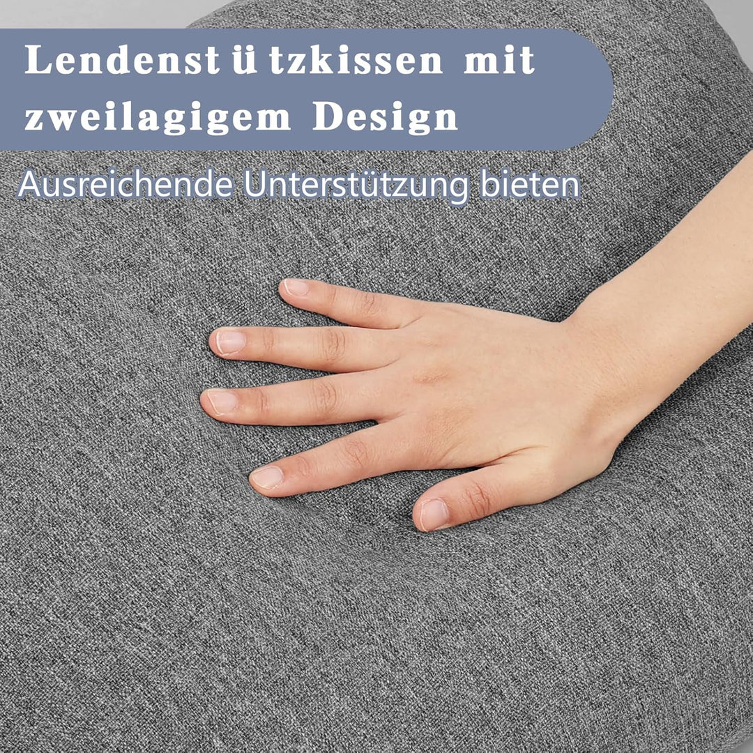 GOFORIT Ergonomisches Rückenkissen für Sofa & Sessel - Zweilagiges Memory-Schaum Lendenkissen mit fe