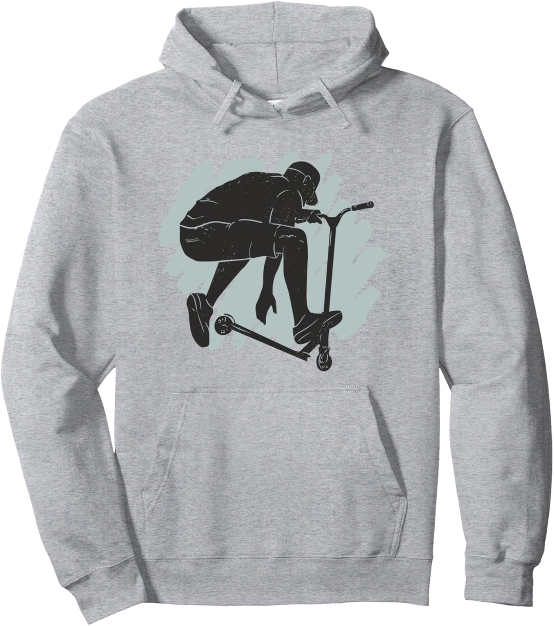 Boy Doing Scooter Stunt Kind Sport Pullover Hoodie