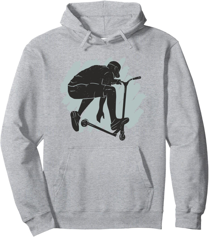 Boy Doing Scooter Stunt Kind Sport Pullover Hoodie