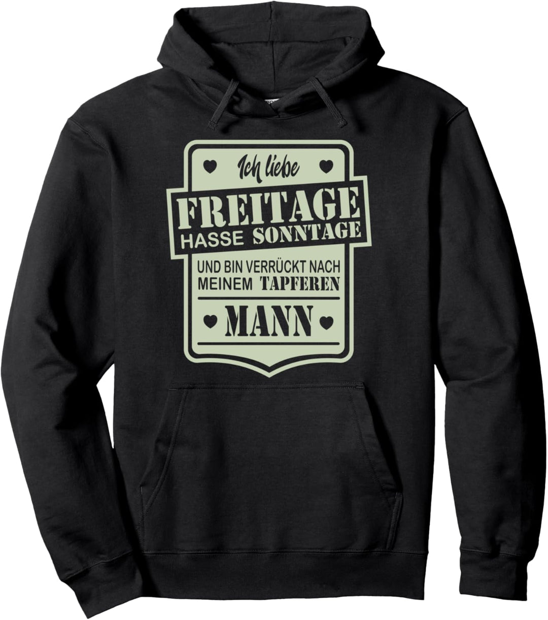 Soldatenfrau | Freundin eines Soldaten | Geschenk-Idee Label Pullover Hoodie