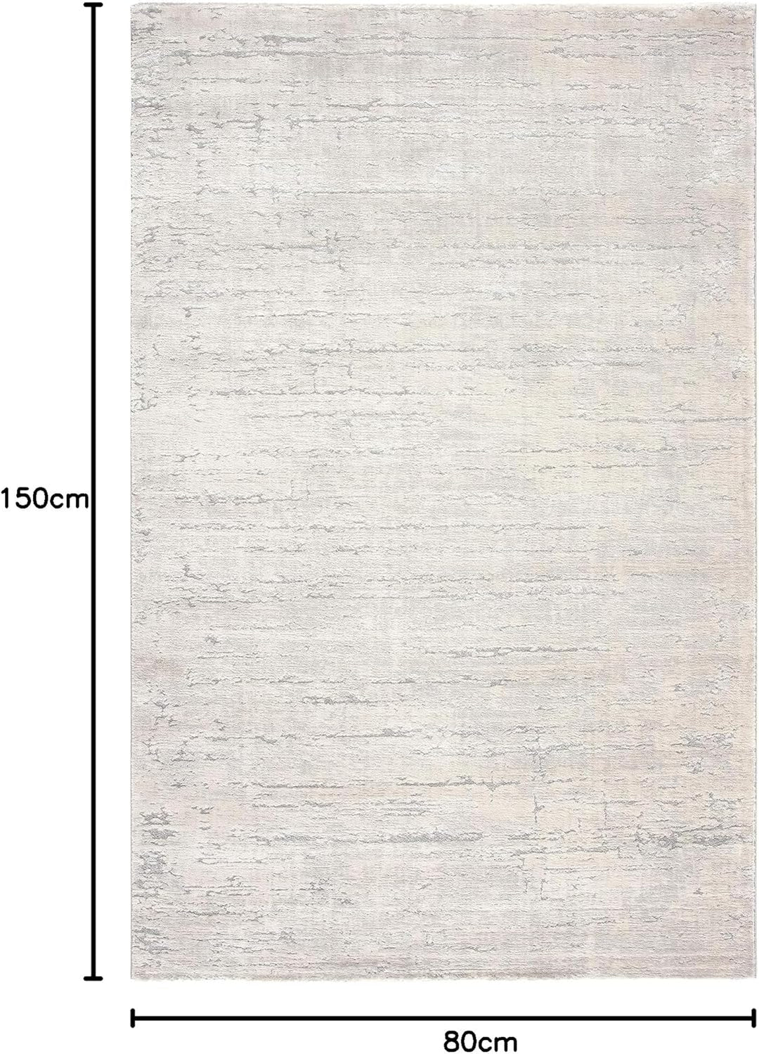 Kurzflor Teppich Laufer Wohnzimmer Hellgrau 80 X 150 cm, Moderner Super Soft Kurzflor Teppich 80 x 1