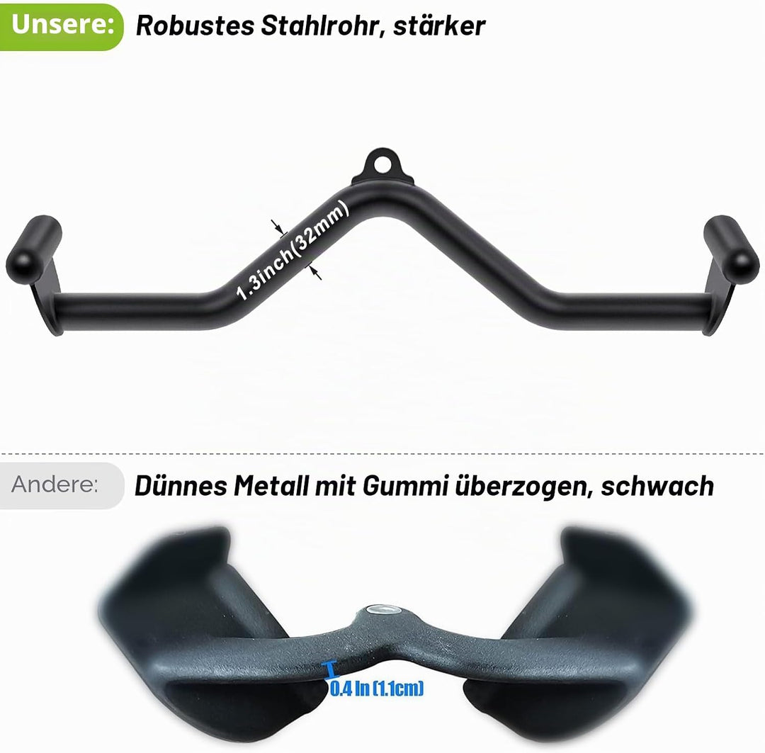 SELEWARE Rudergriff Pull Up Bar - Schwarz Latzug Griff V-Stange Latzugstangen, Klimmzugstange für Zu