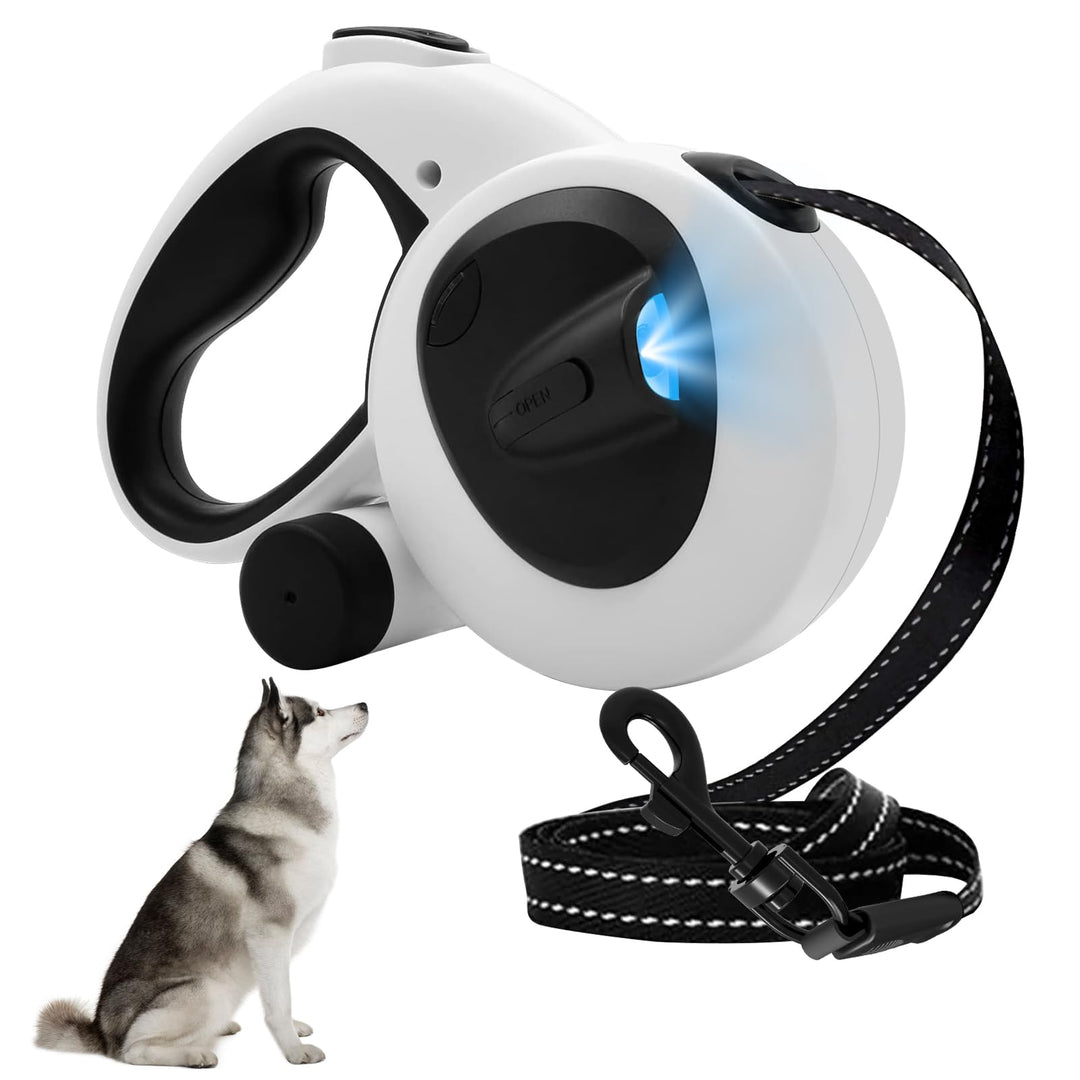 Einziehbare Hundeleine, Hundeleine 5m, Rollleine für Hunde, mit LED-Licht, 360° Verhedderungsfreier,