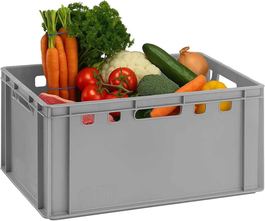 BURI 4x Fleischkiste E3 Metzgerkiste 60x40x30 cm lebensmittelecht, robust, stapelbar - Eurokisten La