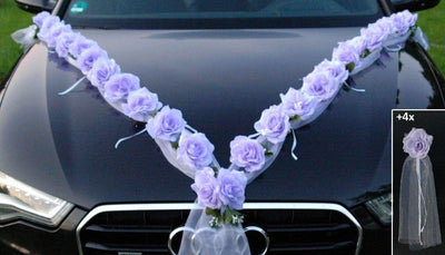 Rosen Girlande Braut Paar Rose Deko Dekoration Autoschmuck Hochzeit Car Auto Wedding ®Auto-schmuck D