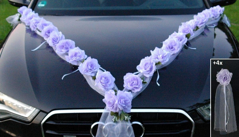 Rosen Girlande Braut Paar Rose Deko Dekoration Autoschmuck Hochzeit Car Auto Wedding ®Auto-schmuck D
