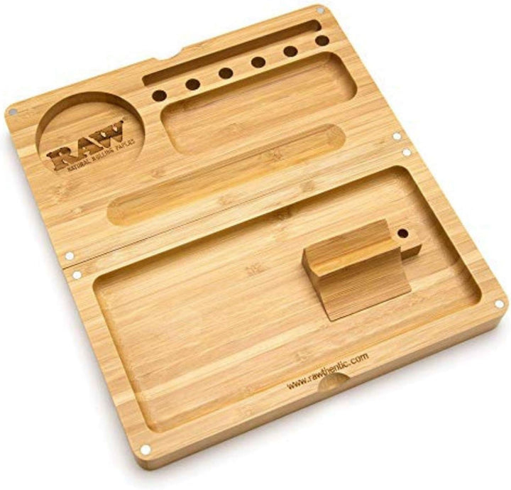 RAW Rolling Tray Bamboo Flip-22x 23,4 x 2 cm, Bambus 1 22cm x 12cm x 4cm, 1 22cm x 12cm x 4cm