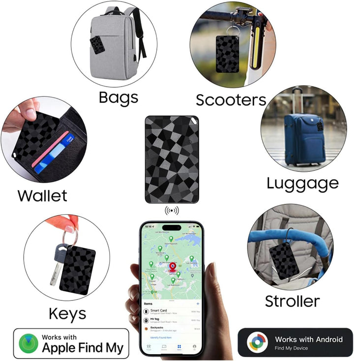 Reyke Wallet Tracker Card – Slim Bluetooth Tracker Karte für Android & iOS, kompatibel mit Apple Fin