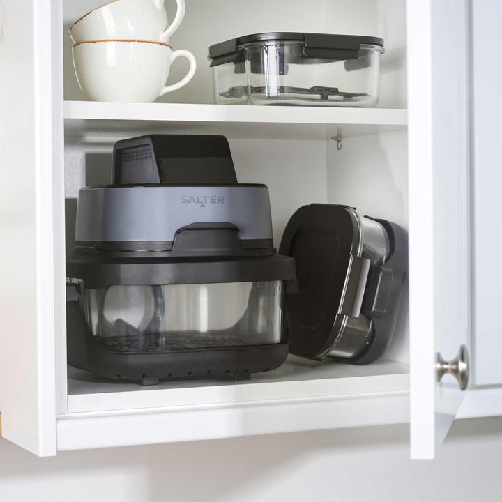 Salter Crisp &amp; Go Heissluftfritteuse tragbar, 4-L-Glasbehälter, 1500 W
