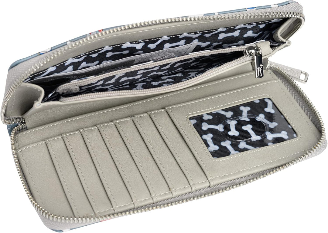 Loungefly Disney Dogs Geldbörse mit Reissverschluss und Clutch, Kunstleder, grau, Einheitsgrösse,, G