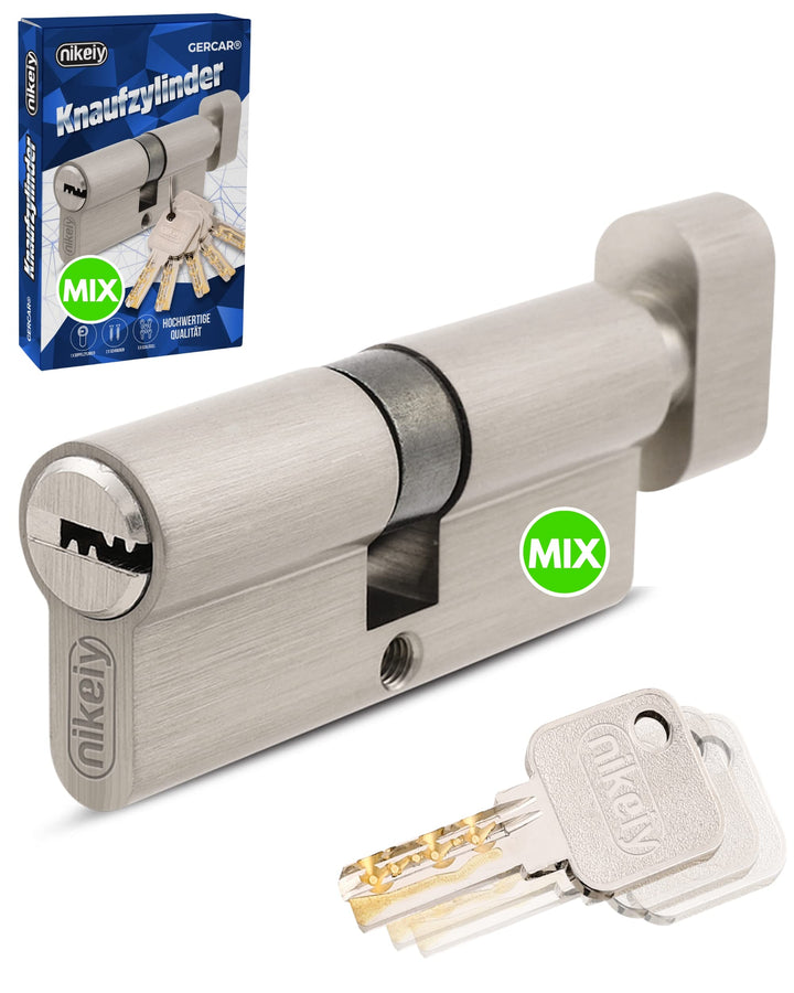 GERCAR Pro Schliessanlage DIY MIX Knaufzylinder 35/35 Schliesszylinder gleichschliessend nach wunsch