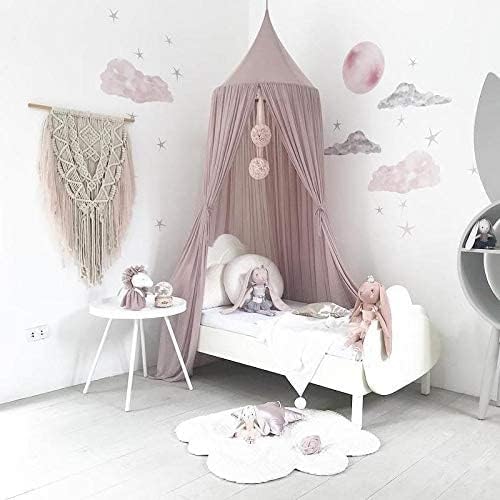 LILOVE Baby Baldachin Betthimmel Chiffon Hängende Rund Moskitonetz für Babys Bett, Spielzelte, Kinde