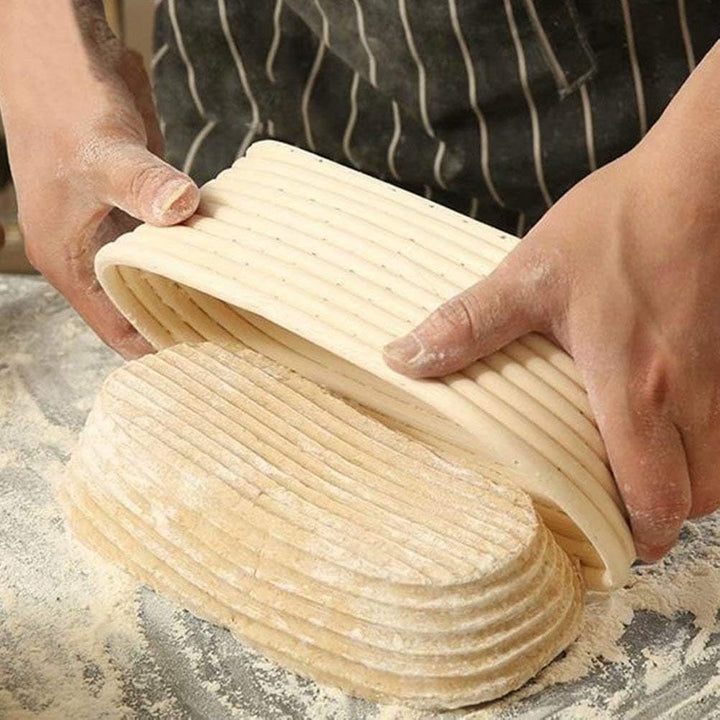Banneton Brotgärkörbe, ovaler Sauerteig-Gärkörbe mit Leinen-Auskleidung für handwerkliche Brotherste