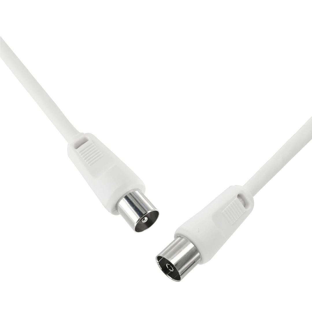 PremiumCord TV Koaxial Antennen Kabel 2m, 75 Ohm, IEC Stecker auf Buchse, Abgeschirmt - für DVB-C, D