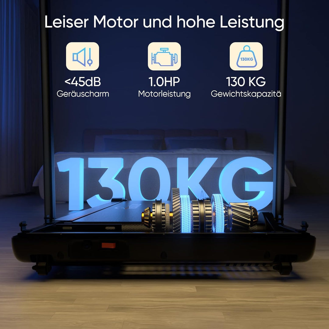 TISSCARE Laufband für Zuhause Büro, Leises Walking Pad mit Aufgerüsteter Lauffläche 140.7 cm & 55.5
