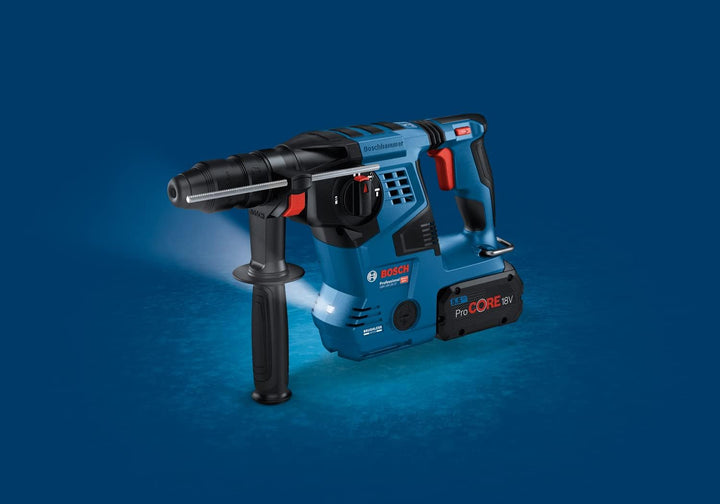 Bosch Professional 18V System Akku Bohrhammer GBH 18V-28 CF (inkl. Zusatzhandgriff, Fetttube, Schnel