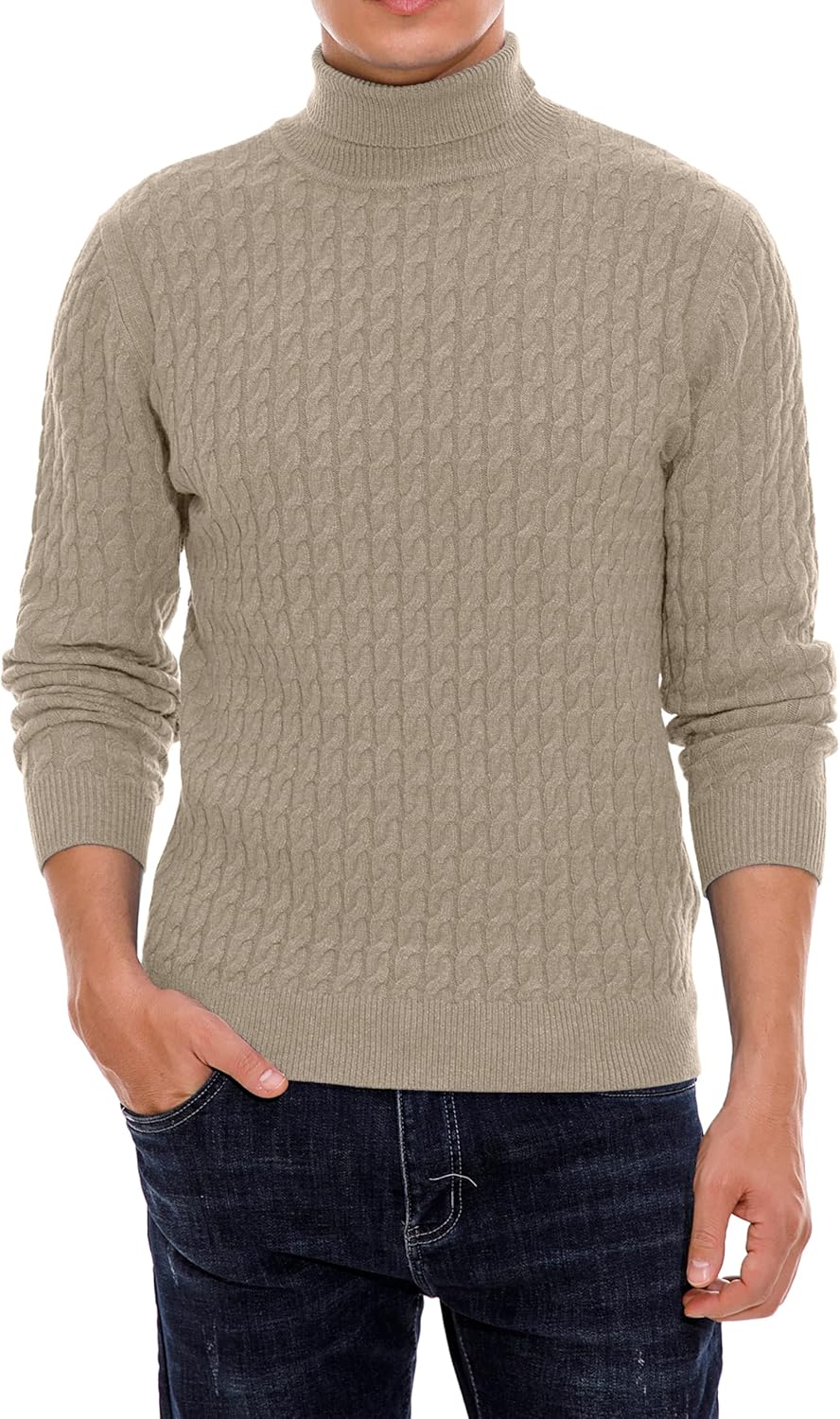 Hisir Rollkragenpullover Herren Klassischer Pullover Herren Warmer Winter Slim Fit Strickpullover Pu