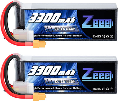 Zeee 4S Lipo Akku 14,8V 50C 3300mAh RC Batterie mit XT60 Stecker für RC Auto Truck Flugzeug Heilikop