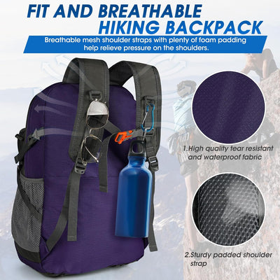 IGOLUMON Wanderrucksack Herren Damen 40L Wasserdichter Rucksack Leicht Faltbarer Reiserucksack Trekk