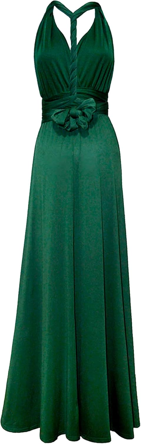 xxxiticat Damen Lange Abend Cocktailkleid Elegantes Brautjungfernkleid Elegante Party Kleid M Grün,