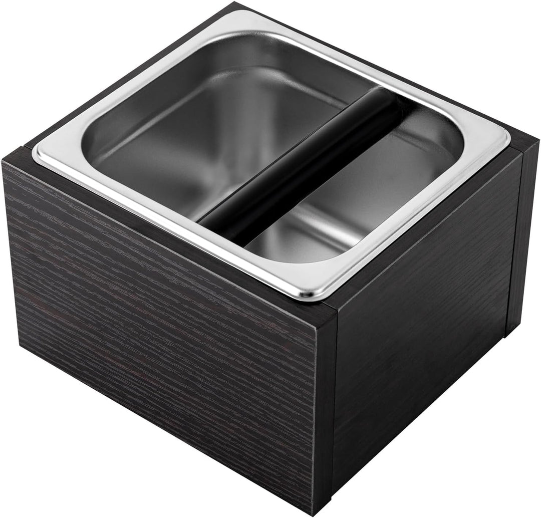 Kaffee-Ausklopfbox, Kaffee-Tee-Espresso-Kaffee-Ausklopfbox aus Edelstahl mit Griff, Kaffeesatzbehält