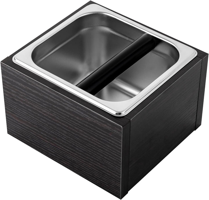 Kaffee-Ausklopfbox, Kaffee-Tee-Espresso-Kaffee-Ausklopfbox aus Edelstahl mit Griff, Kaffeesatzbehält