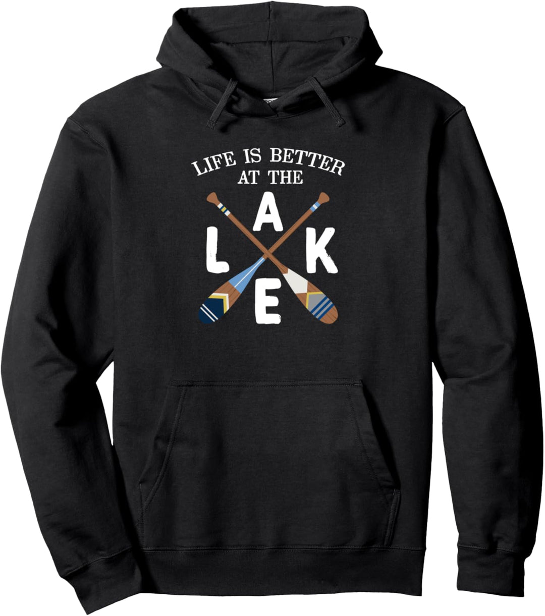 Das Leben ist besser am See Painted Paddles Pullover Hoodie