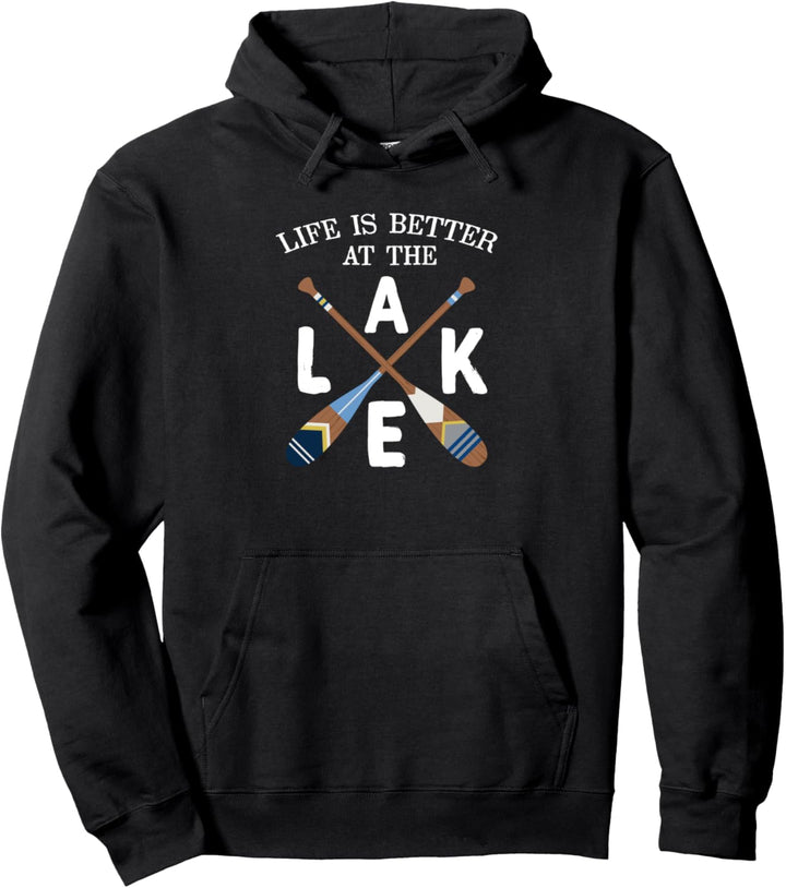 Das Leben ist besser am See Painted Paddles Pullover Hoodie