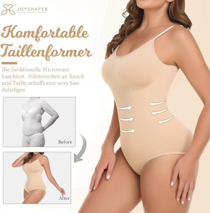 Joyshaper Shapewear Damen Stark Formend Bauchweg Body Shaper Butt Lift Miederbody Slimfit U-Ausschni