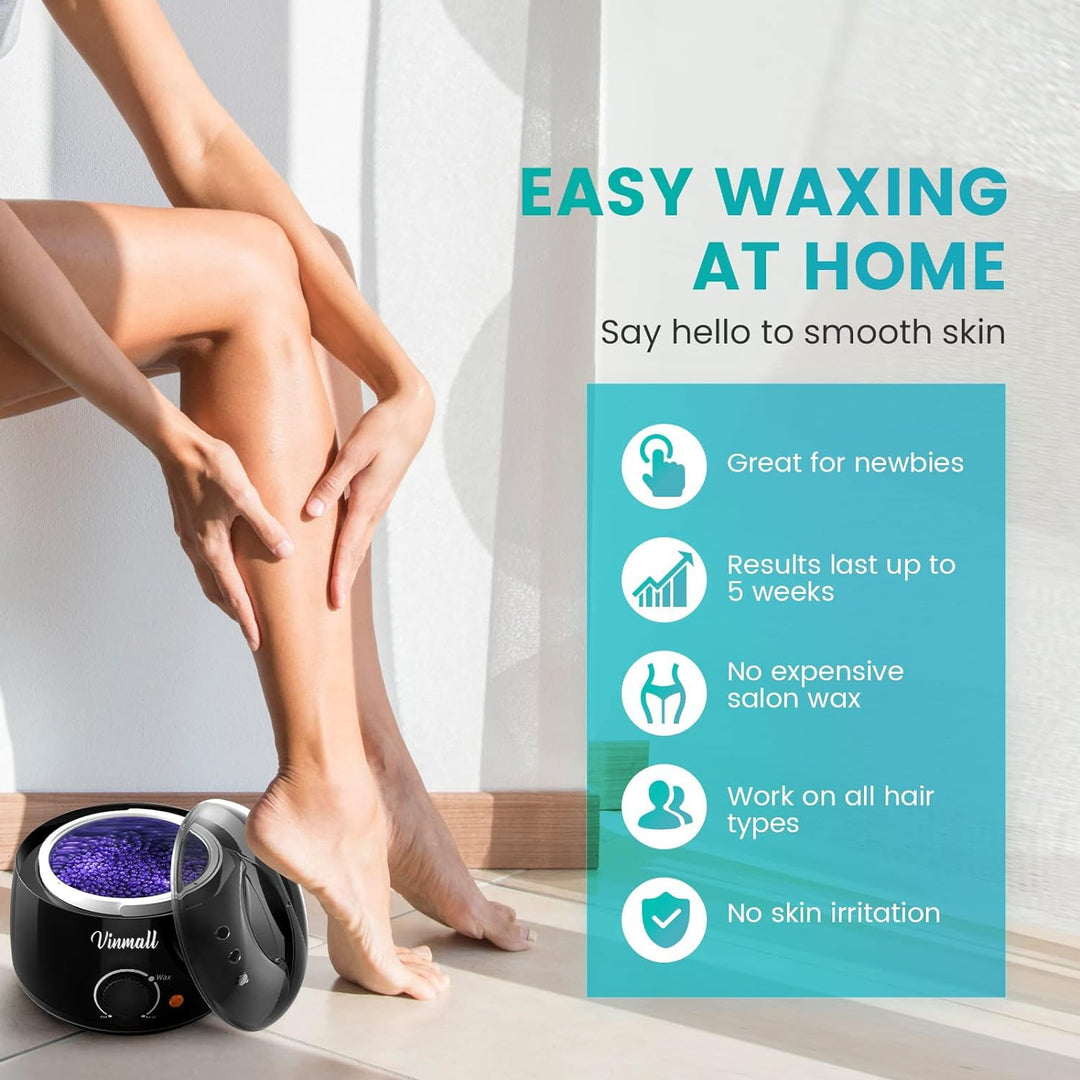 Wachswärmer Waxing Set Wachs Haarentfernung zuhause: Professionell Wax Maschine 4 Packungen wachsper