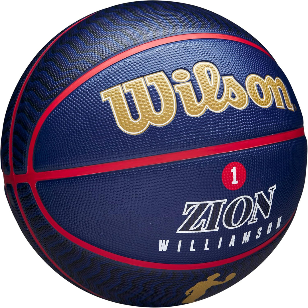 Wilson NBA Player Icon Outdoor Basketball - Size 7 - 29.5" and Mini Size 7 New Orleans Pelicans, 7 N
