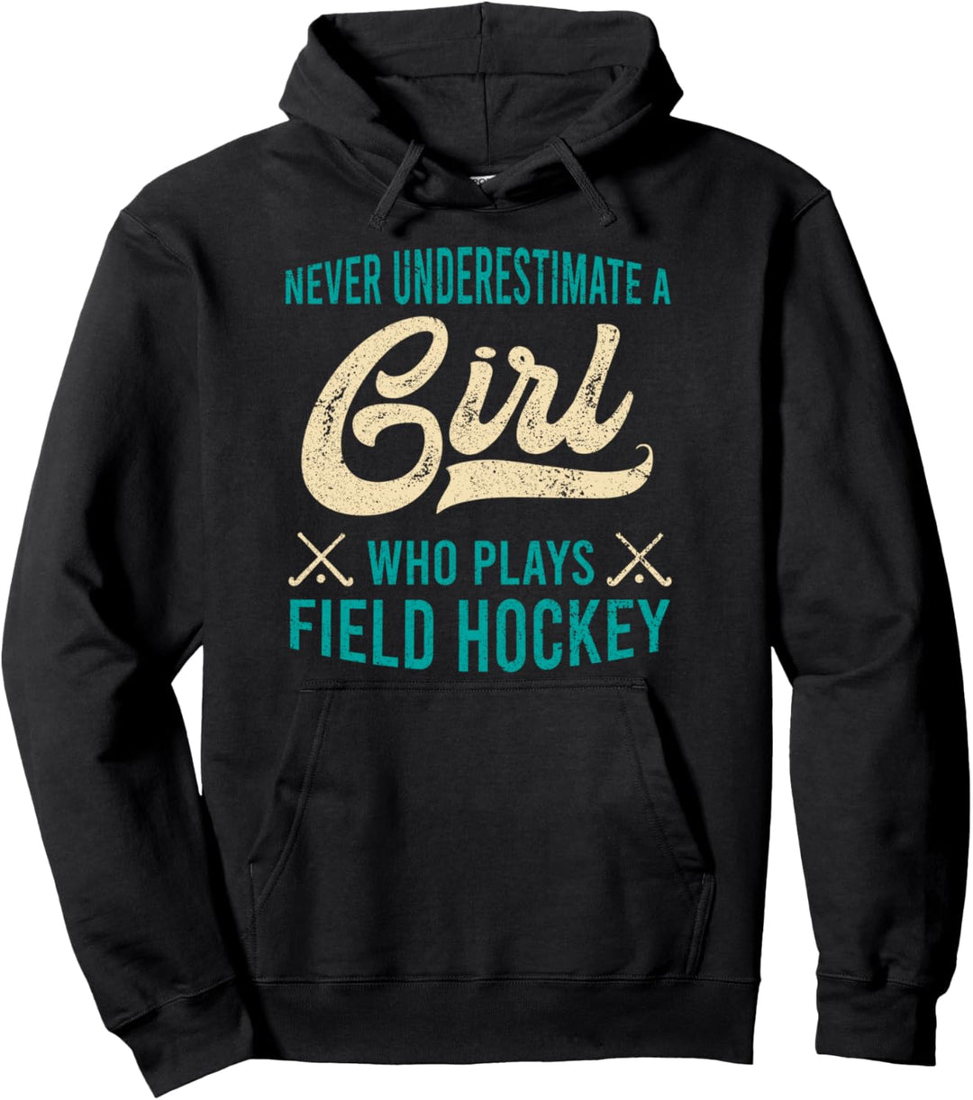 Mädchen, das Feldhockey spielt, Geschenk für Feldhockeyspieler Pullover Hoodie