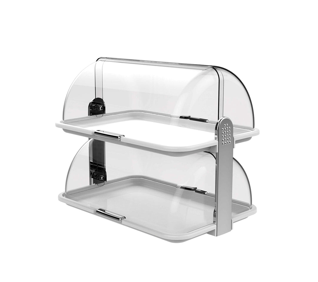 BIESSE Classica Mehrzweck-Brotkasten Doppelt, Polypropylen, Silberfarben/Weiss, 44,2 x 31 x 40,5 cm