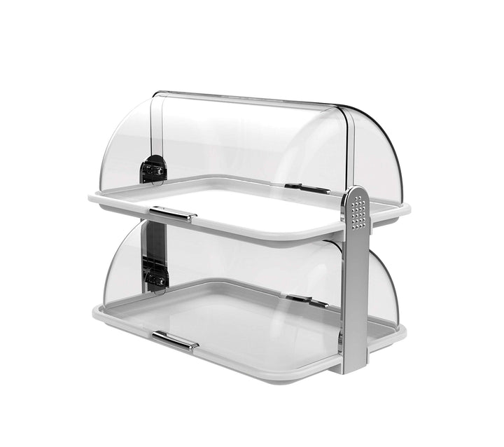 BIESSE Classica Mehrzweck-Brotkasten Doppelt, Polypropylen, Silberfarben/Weiss, 44,2 x 31 x 40,5 cm