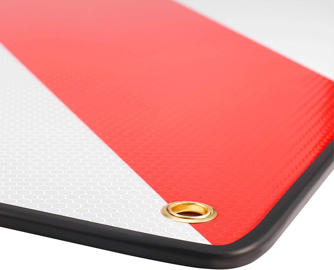 PLANGER® - Warntafel Italien (50 x 50 cm) + Spanner - Reflektierendes Warnschild rot weiss für Heckt